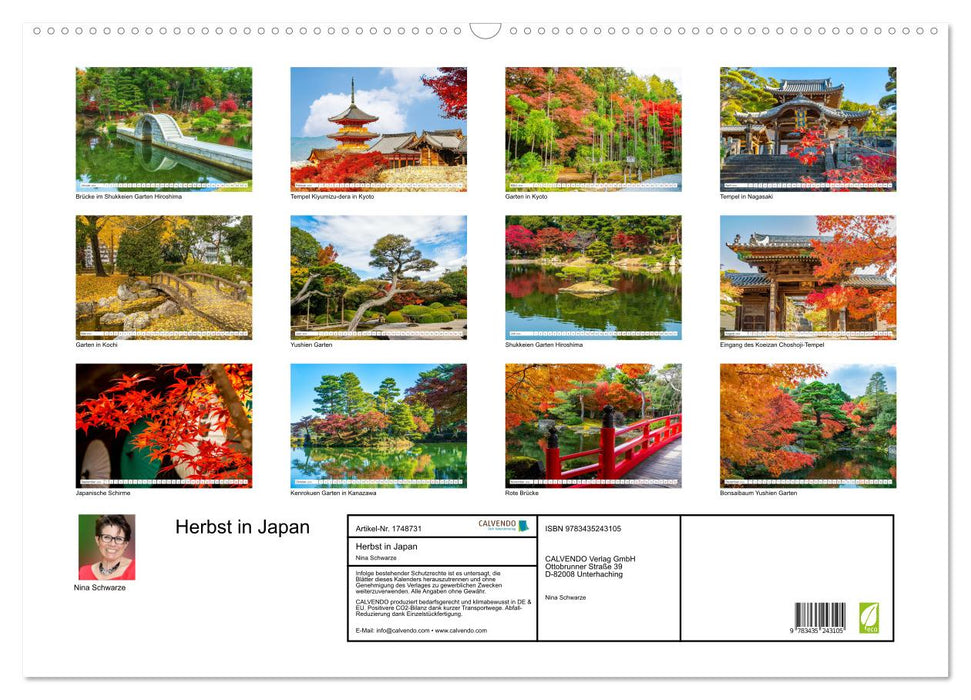 Herbst in Japan (CALVENDO Wandkalender 2025)