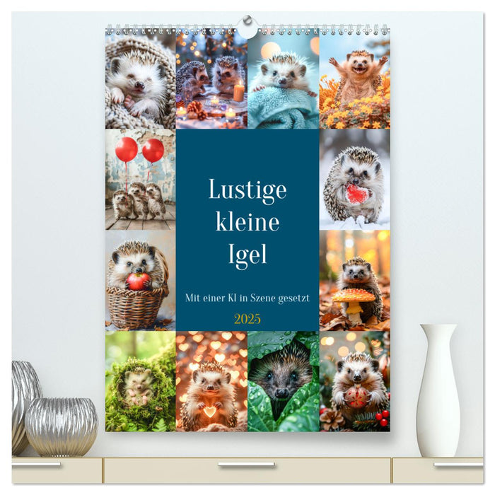 Lustige kleine Igel (CALVENDO Premium Wandkalender 2025)