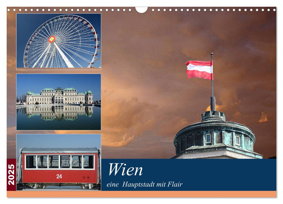 Wien, eine Hauptstadt mit Flair (CALVENDO Wandkalender 2025)