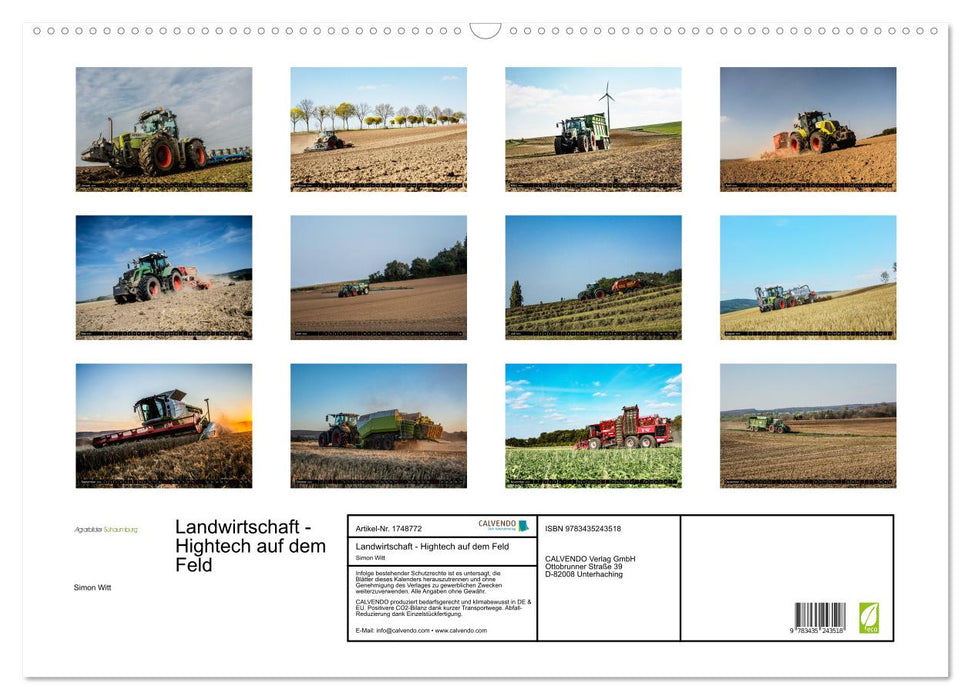 Landwirtschaft - Hightech auf dem Feld (CALVENDO Wandkalender 2025)