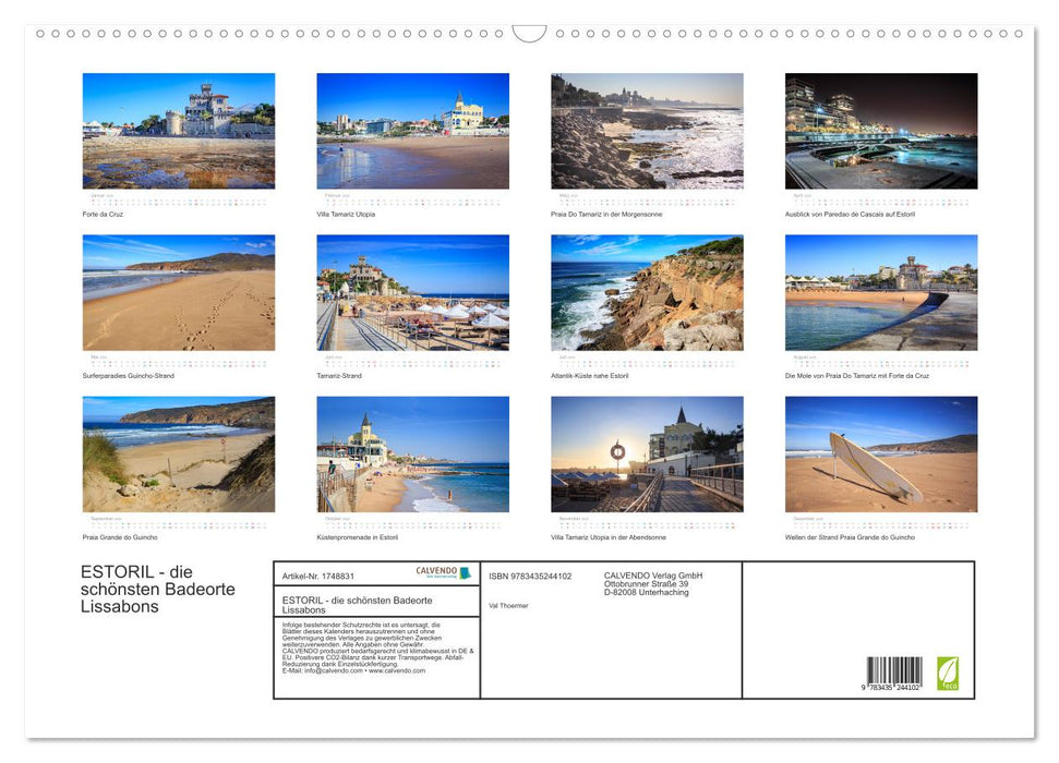 ESTORIL - die schönsten Badeorte Lissabons (CALVENDO Wandkalender 2025)