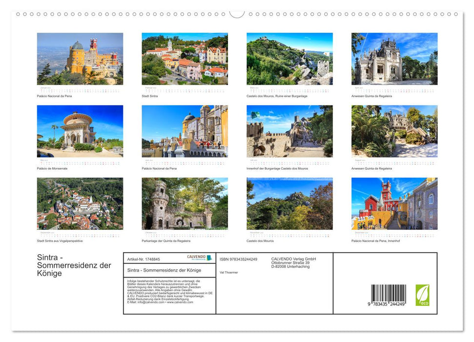 Sintra - Sommerresidenz der Könige (CALVENDO Premium Wandkalender 2025)