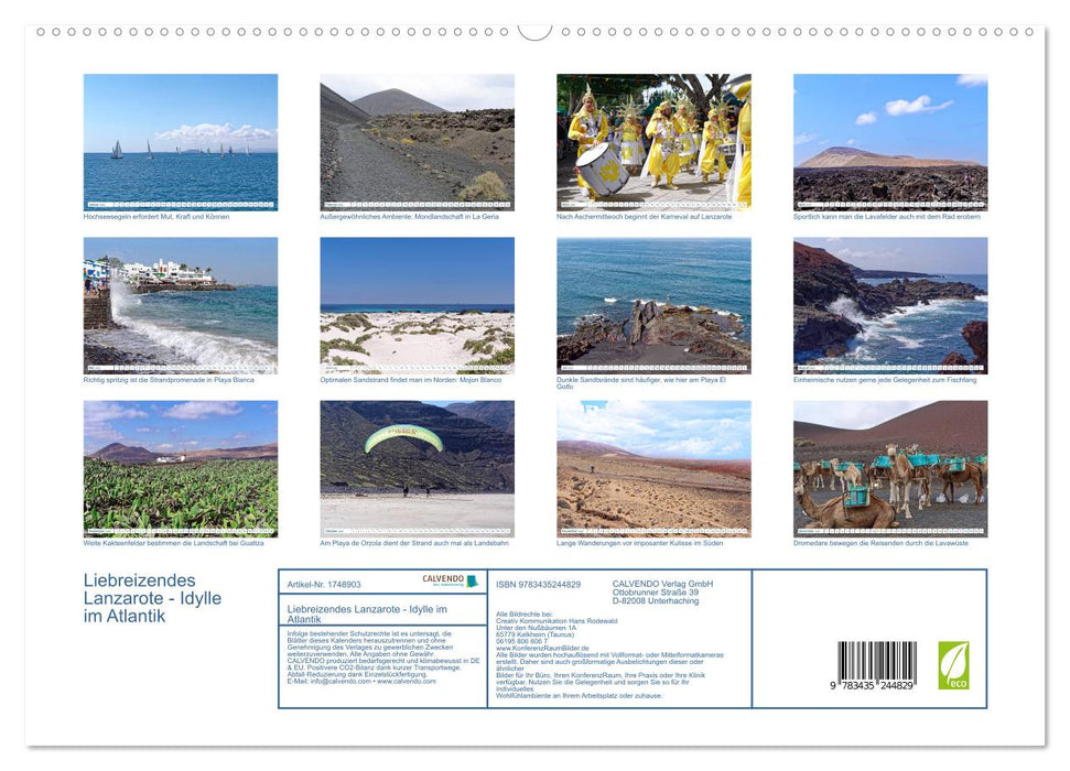 Liebreizendes Lanzarote - Idylle im Atlantik (CALVENDO Premium Wandkalender 2025)