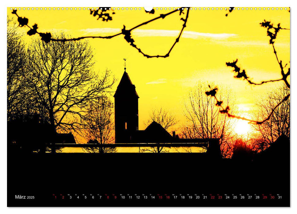 Meerbusch am Rhein - Lichtstimmungen bei Tag und bei Nacht (CALVENDO Premium Wandkalender 2025)