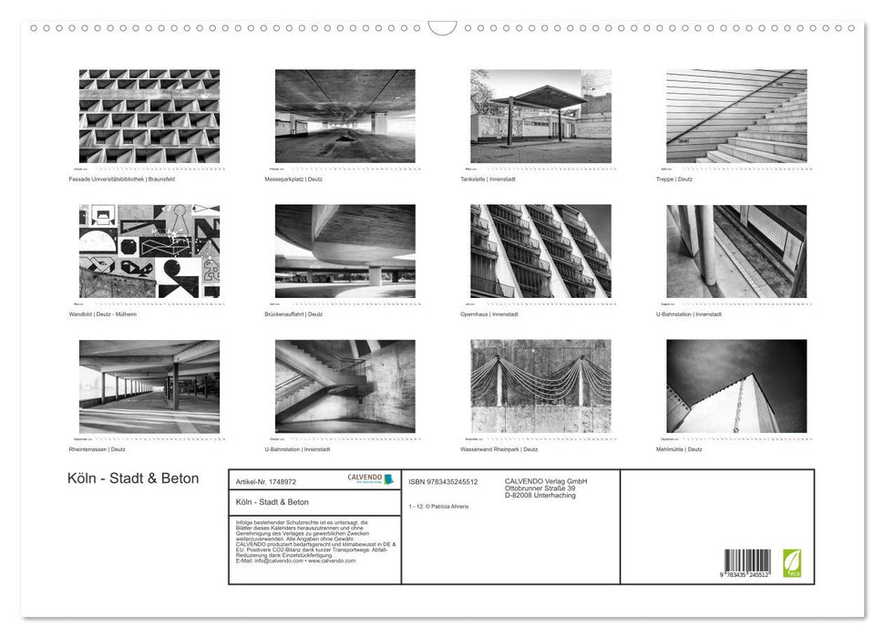 Köln - Stadt & Beton (CALVENDO Wandkalender 2025)