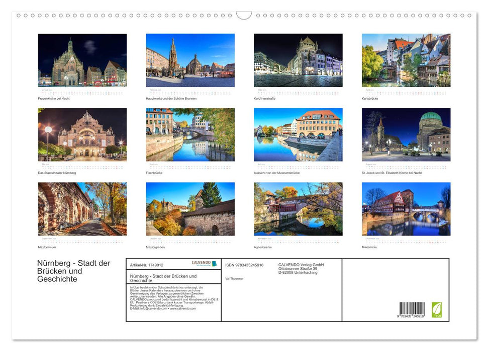 Nürnberg - Stadt der Brücken und Geschichte (CALVENDO Wandkalender 2025)