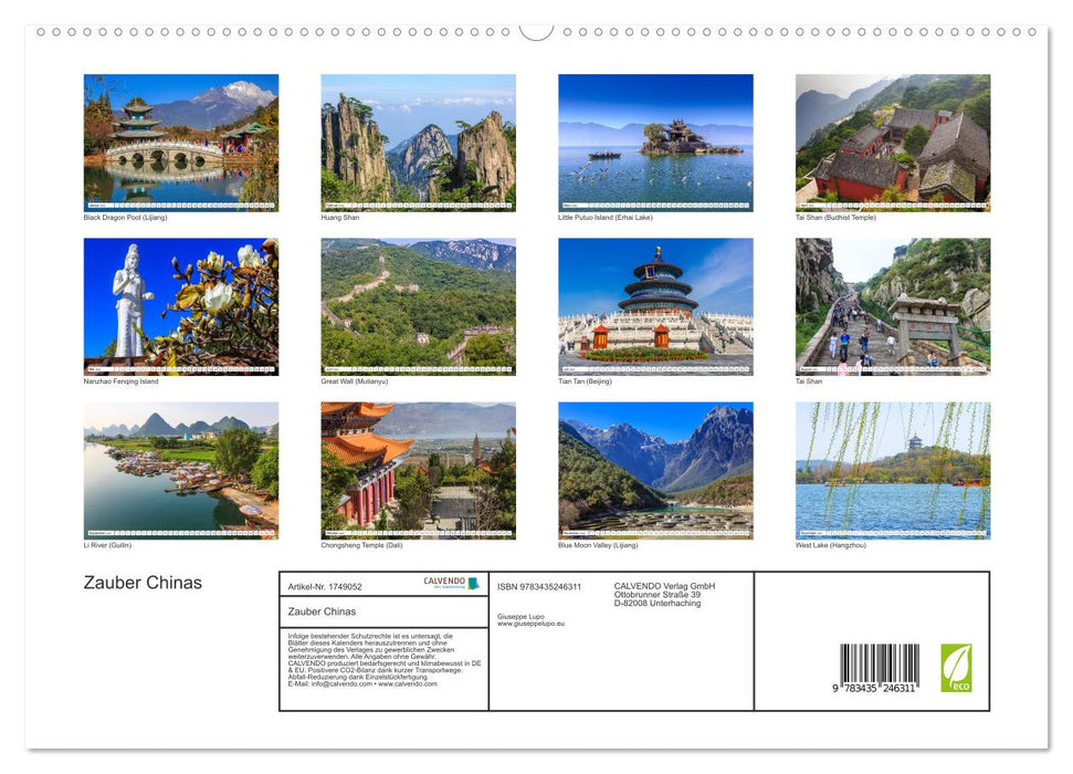 Zauber Chinas (CALVENDO Premium Wandkalender 2025)