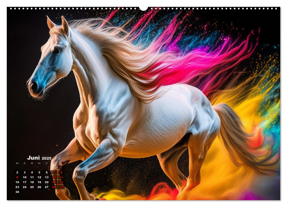 Pferde im Farbenrausch (CALVENDO Wandkalender 2025)
