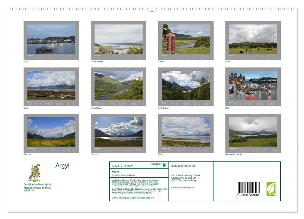 Argyll (CALVENDO Premium Wandkalender 2025)