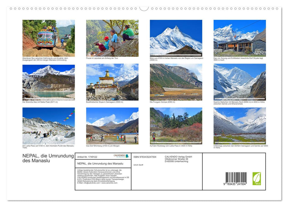 NEPAL, die Umrundung des Manaslu (CALVENDO Premium Wandkalender 2025)