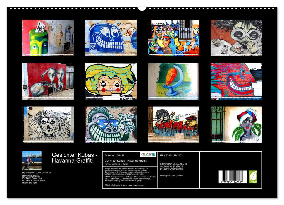 Gesichter Kubas - Havanna Graffiti (CALVENDO Premium Wandkalender 2025)