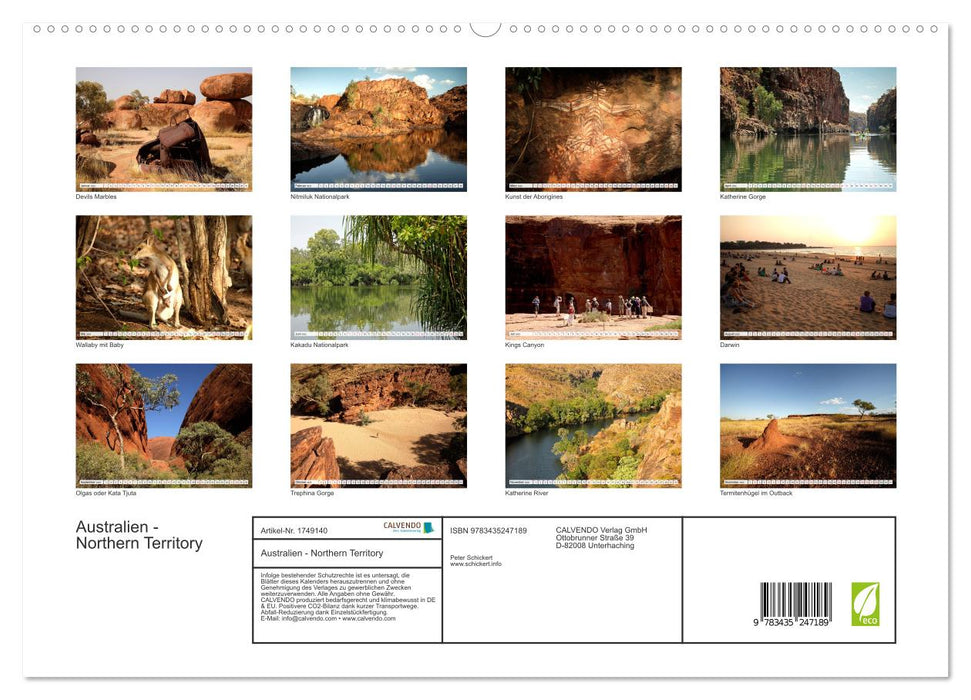 Australien - Northern Territory (CALVENDO Premium Wandkalender 2025)