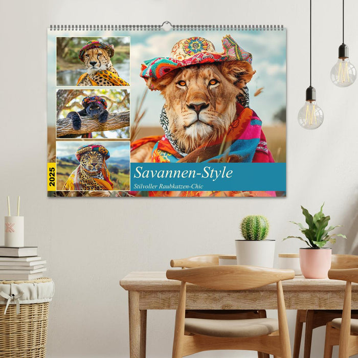 Savannen-Style. Stilvoller Raubkatzen-Chic (CALVENDO Wandkalender 2025)