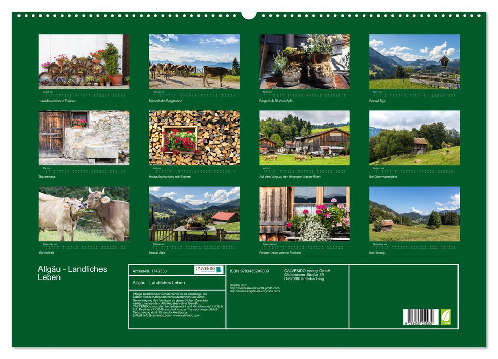 Allgäu - Landliches Leben (CALVENDO Wandkalender 2025)