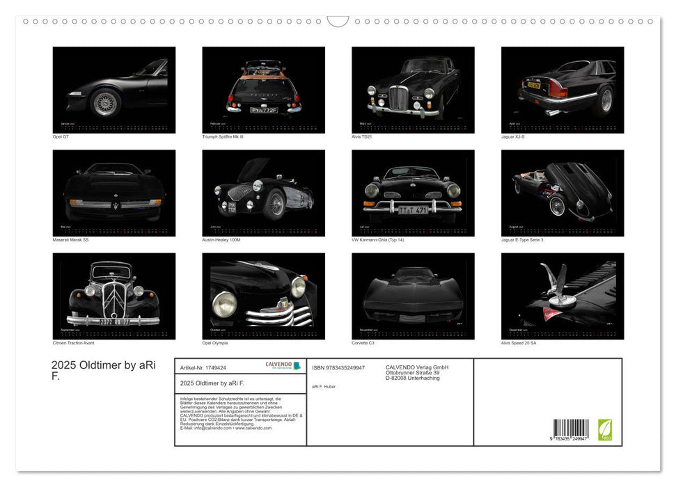 2025 Oldtimer by aRi F. (CALVENDO Wandkalender 2025)