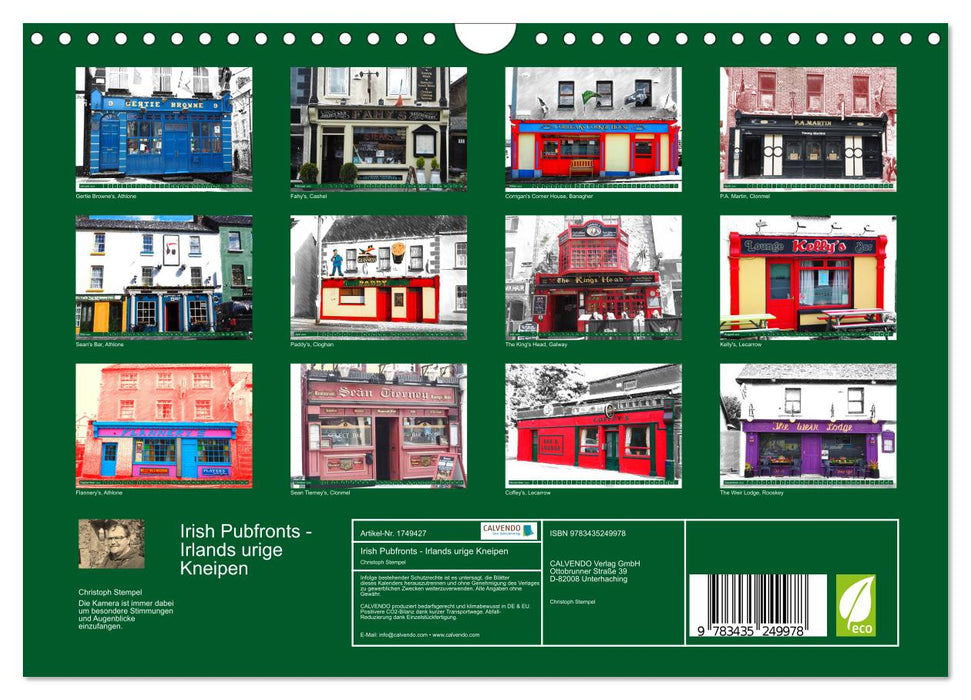 Irish Pubfronts - Irlands urige Kneipen (CALVENDO Wandkalender 2025)