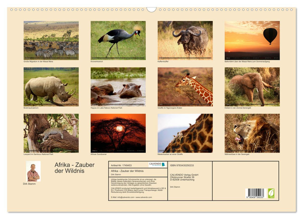 Afrika - Zauber der Wildnis (CALVENDO Wandkalender 2025)