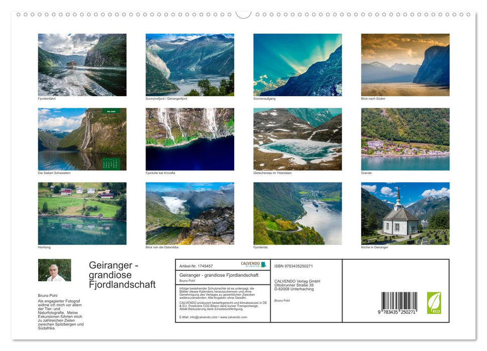 Geiranger - grandiose Fjordlandschaft (CALVENDO Premium Wandkalender 2025)