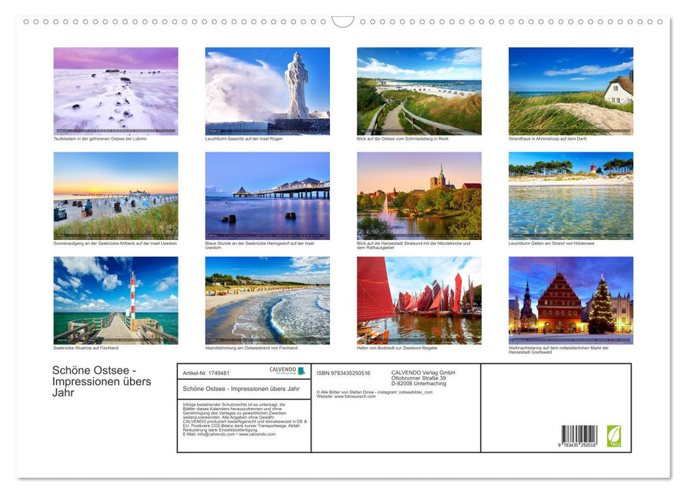 Schöne Ostsee - Impressionen übers Jahr (CALVENDO Wandkalender 2025)