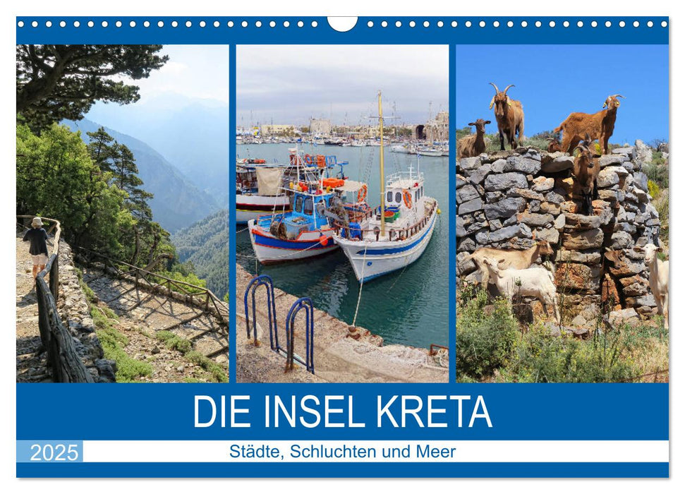 Die Insel Kreta - Städte, Schluchten und Meer (CALVENDO Wandkalender 2025)