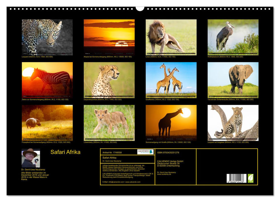 Safari Afrika (CALVENDO Wandkalender 2025)