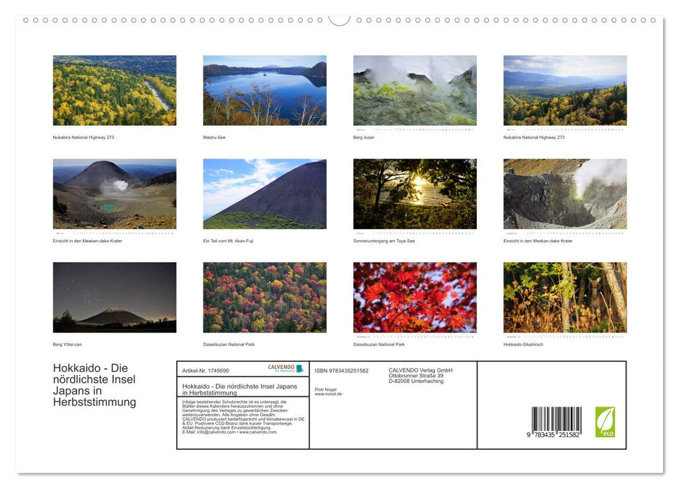 Hokkaido - Die nördlichste Insel Japans in Herbststimmung (CALVENDO Premium Wandkalender 2025)