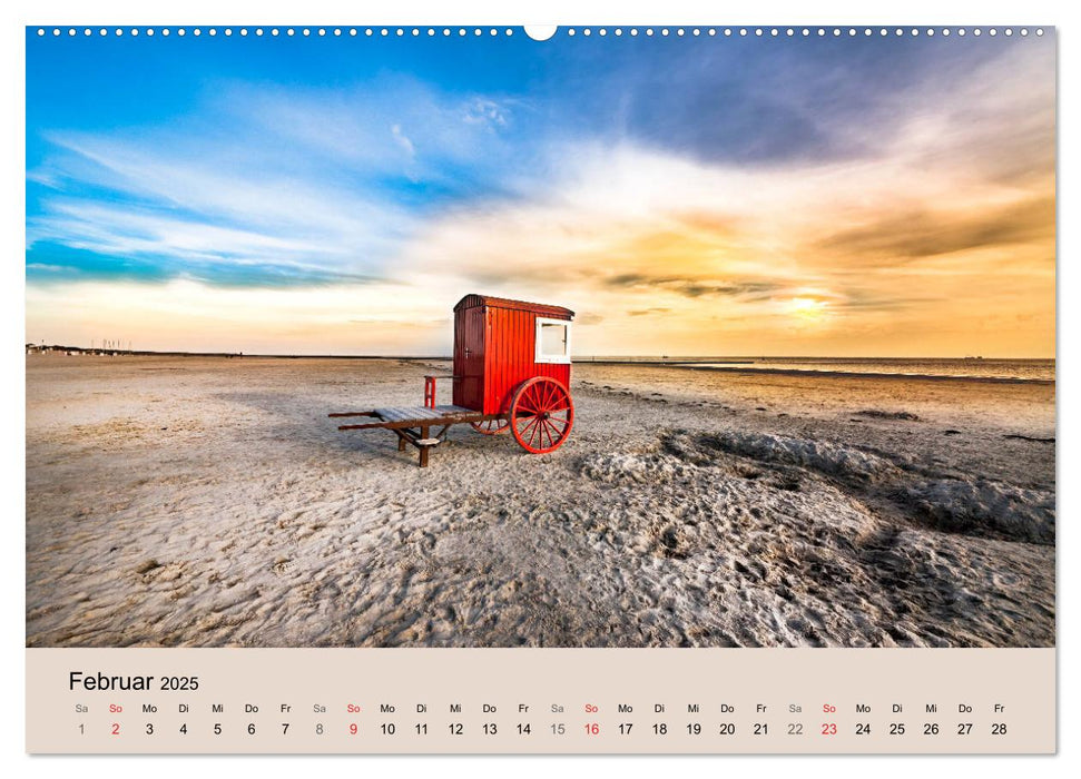 Nordseeinsel Borkum - Inselrausch im Hochseeklima (CALVENDO Premium Wandkalender 2025)