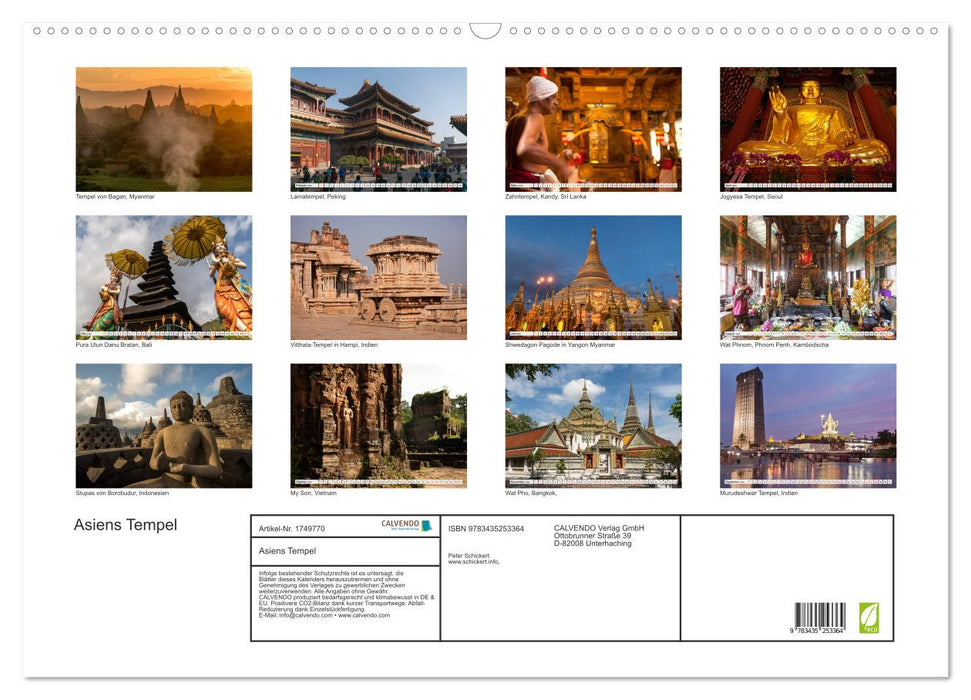 Asiens Tempel (CALVENDO Wandkalender 2025)