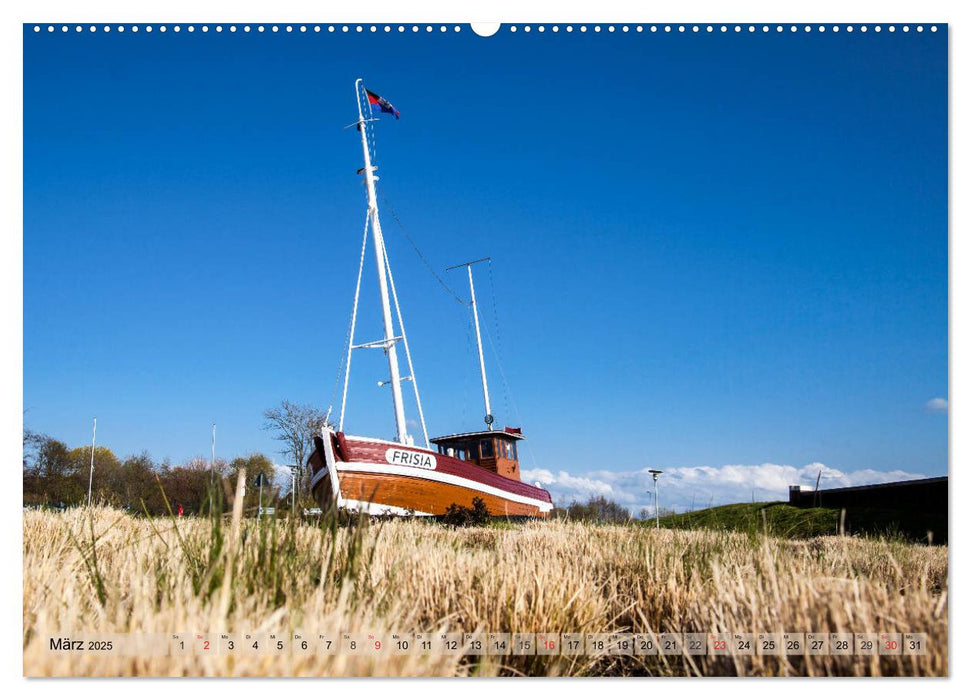 Norddeich Spaziergang vom Hafen bis zum Strand (CALVENDO Premium Wandkalender 2025)