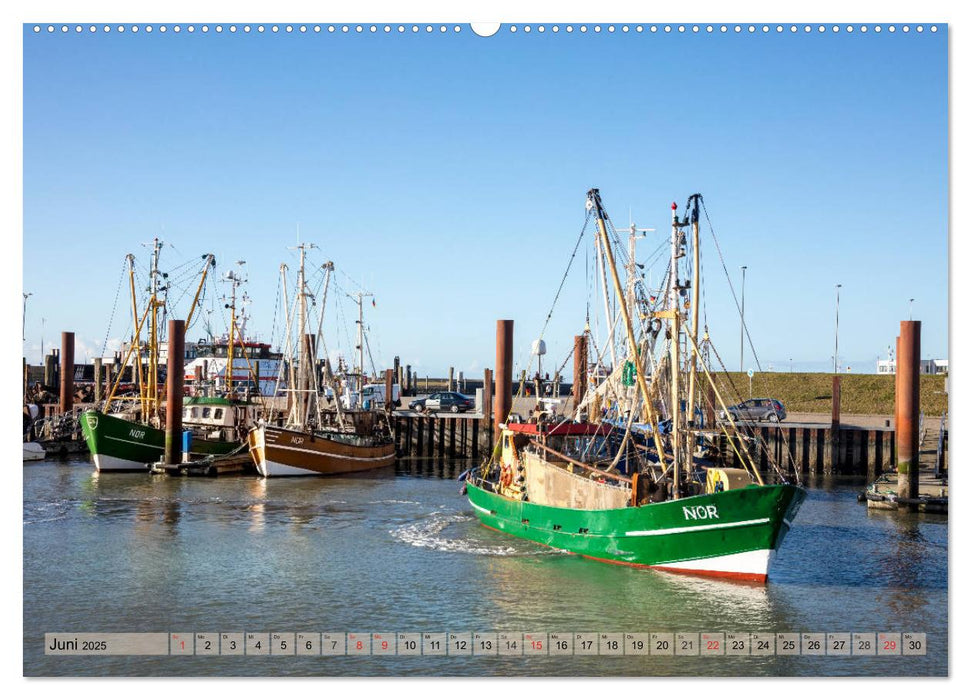 Norddeich Spaziergang vom Hafen bis zum Strand (CALVENDO Premium Wandkalender 2025)