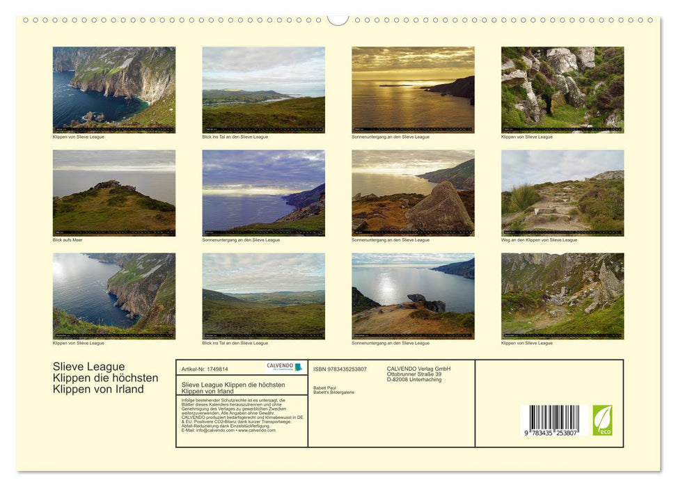 Slieve League Klippen die höchsten Klippen von Irland (CALVENDO Premium Wandkalender 2025)