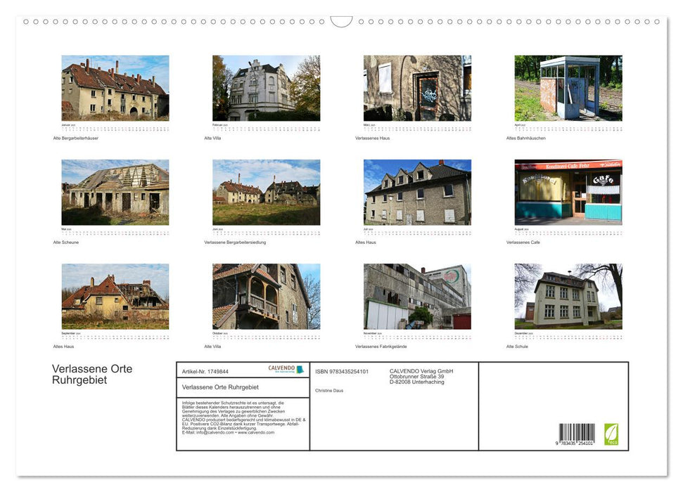 Verlassene Orte Ruhrgebiet (CALVENDO Wandkalender 2025)