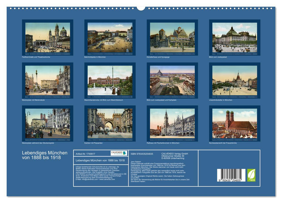 Lebendiges München von 1888 bis 1918 (CALVENDO Premium Wandkalender 2025)