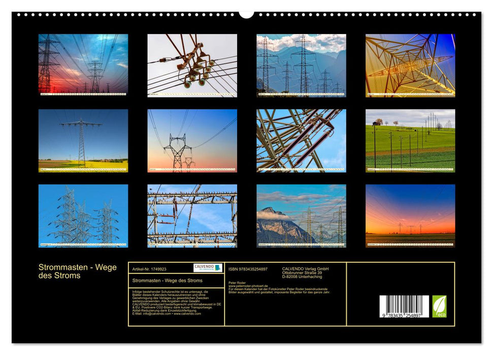 Strommasten - Wege des Stroms (CALVENDO Premium Wandkalender 2025)