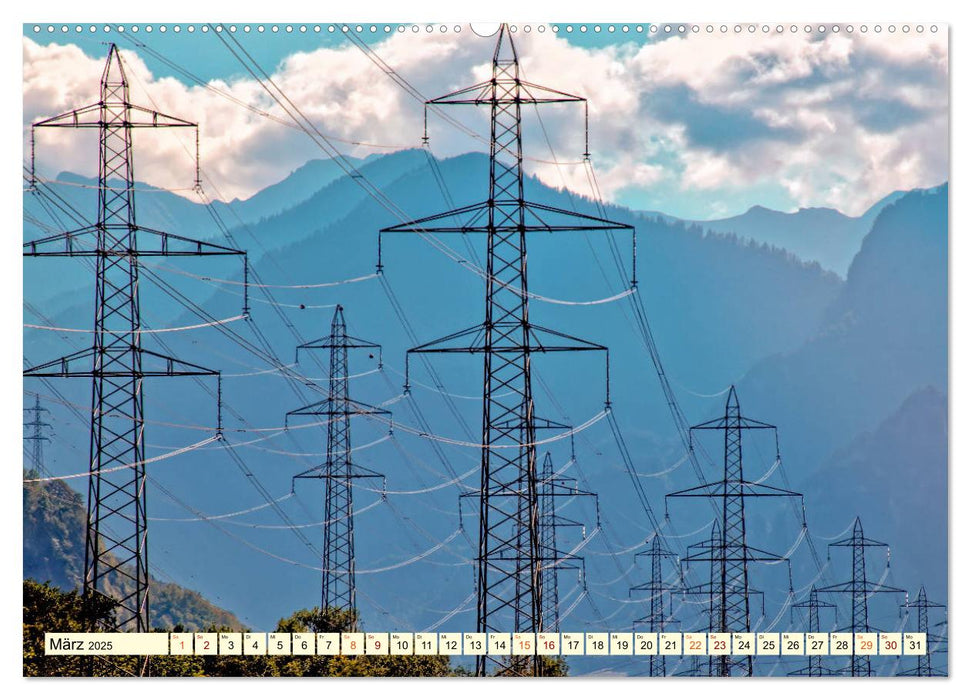 Strommasten - Wege des Stroms (CALVENDO Premium Wandkalender 2025)