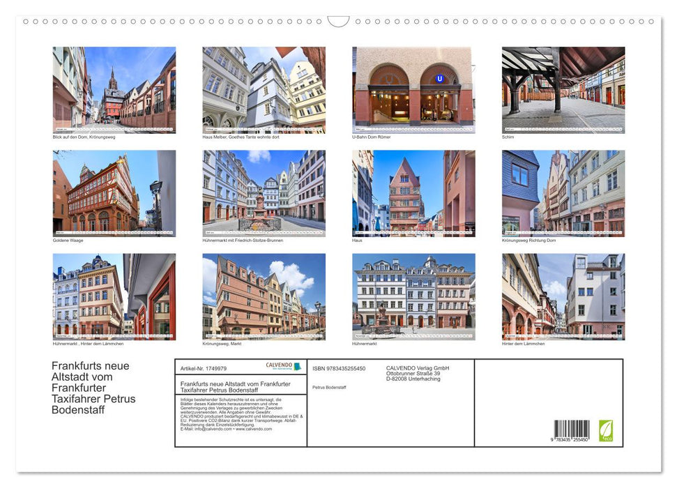 Frankfurts neue Altstadt vom Frankfurter Taxifahrer Petrus Bodenstaff (CALVENDO Wandkalender 2025)