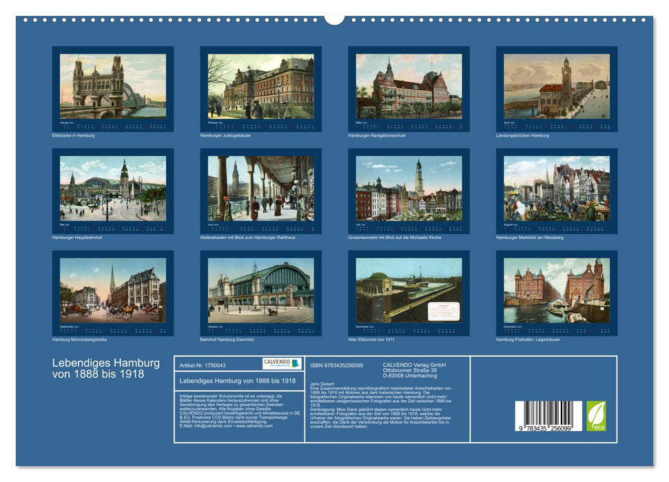 Lebendiges Hamburg von 1888 bis 1918 (CALVENDO Premium Wandkalender 2025)