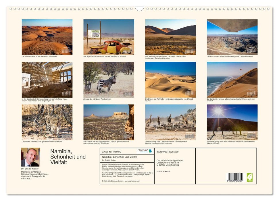 Namibia, Schönheit und Vielfalt (CALVENDO Wandkalender 2025)