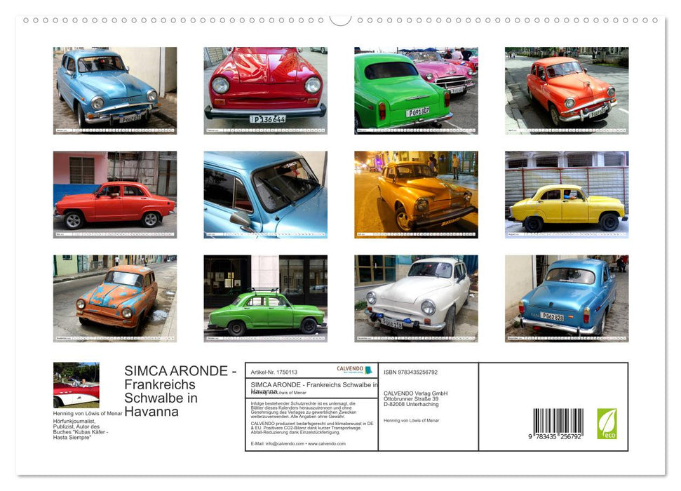 SIMCA ARONDE - Frankreichs Schwalbe in Havanna (CALVENDO Premium Wandkalender 2025)