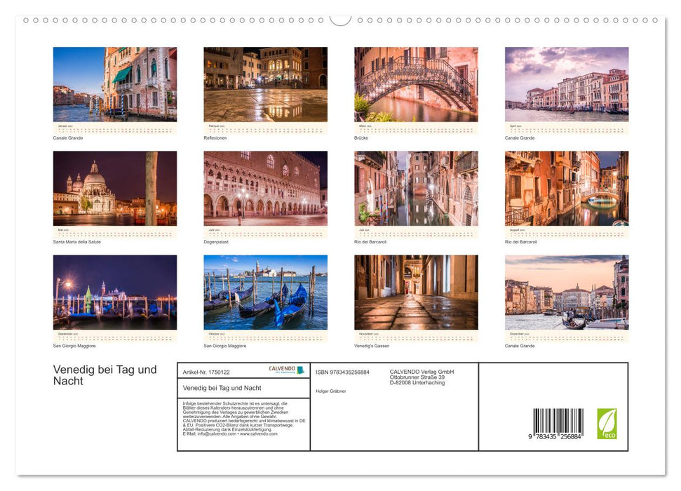 Venedig bei Tag und Nacht (CALVENDO Premium Wandkalender 2025)