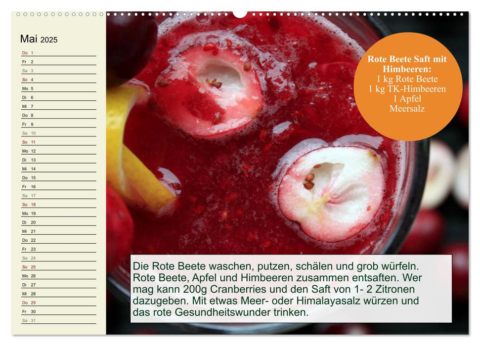 Obst- und Gemüsesäfte um gesund und vital zu bleiben! (CALVENDO Premium Wandkalender 2025)