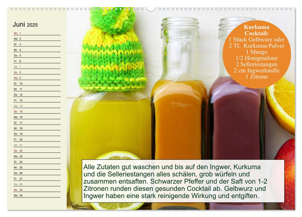 Obst- und Gemüsesäfte um gesund und vital zu bleiben! (CALVENDO Premium Wandkalender 2025)