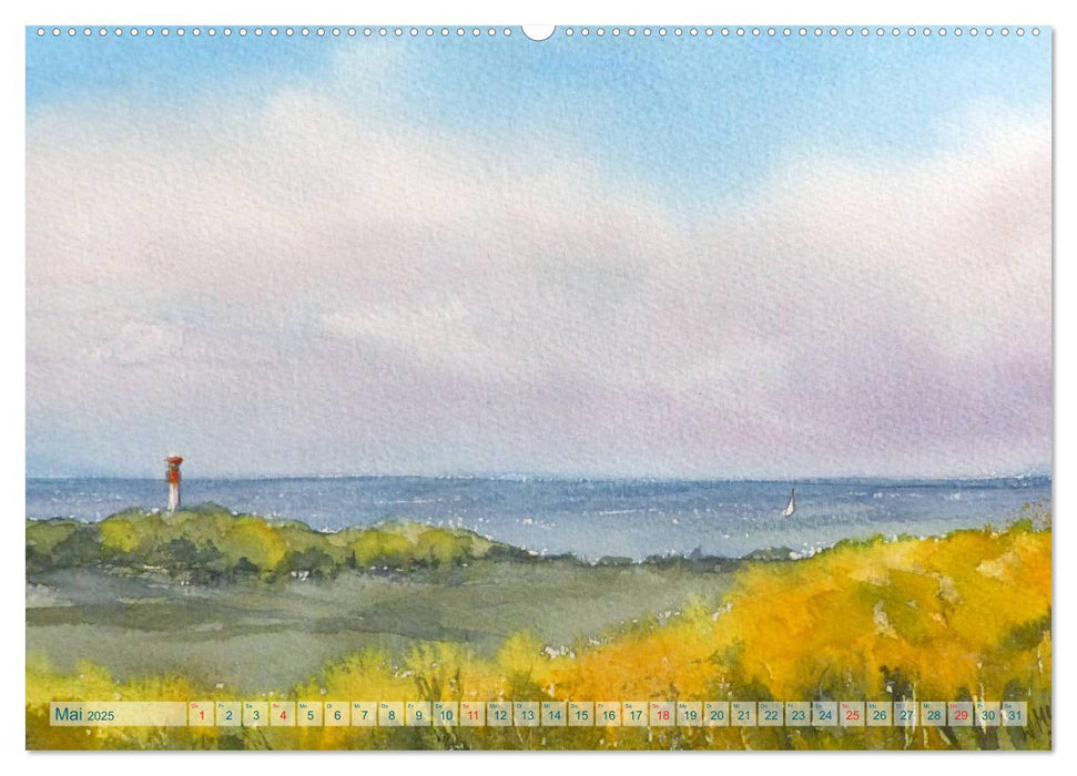 Heiligenhafen in Aquarell (CALVENDO Premium Wandkalender 2025)