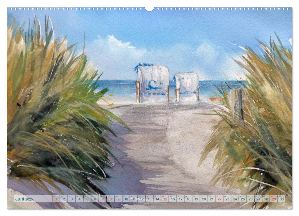 Heiligenhafen in Aquarell (CALVENDO Premium Wandkalender 2025)