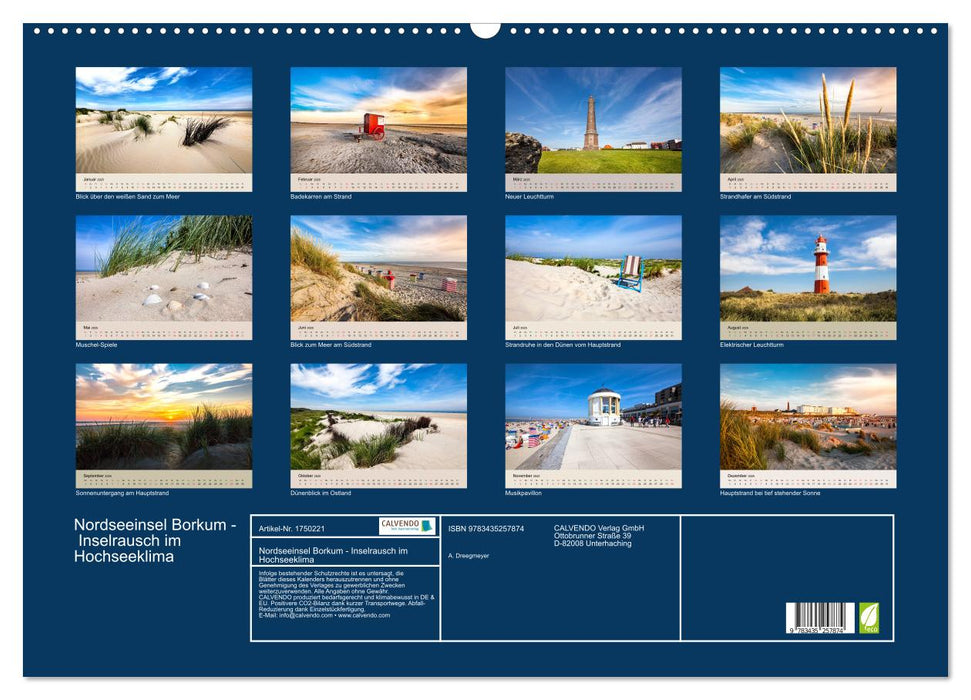 Nordseeinsel Borkum - Inselrausch im Hochseeklima (CALVENDO Wandkalender 2025)