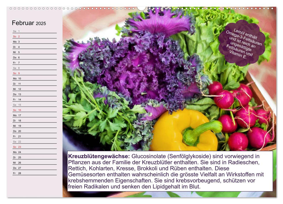 Meine Ernährung mit Rohkost und Co.: So esse ich mich gesund! (CALVENDO Premium Wandkalender 2025)