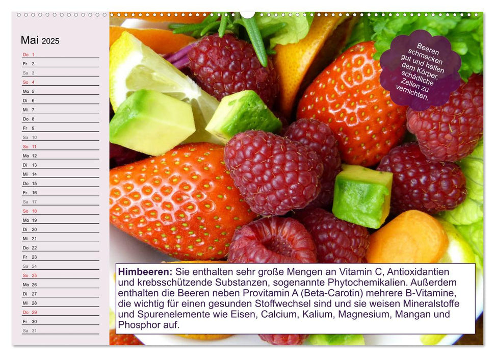 Meine Ernährung mit Rohkost und Co.: So esse ich mich gesund! (CALVENDO Premium Wandkalender 2025)