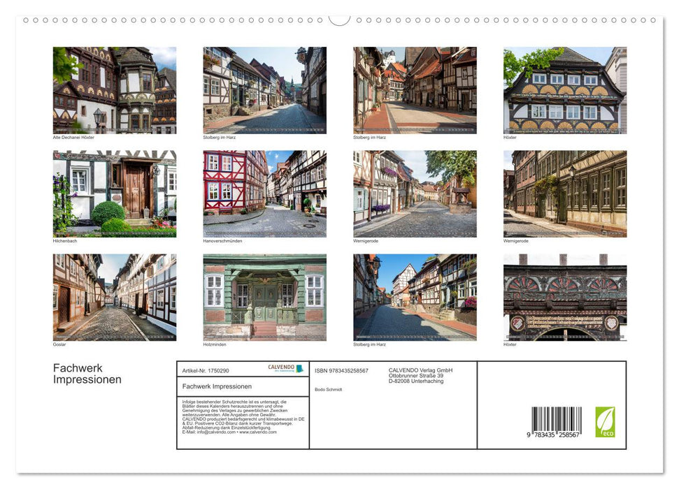 Fachwerk Impressionen (CALVENDO Premium Wandkalender 2025)