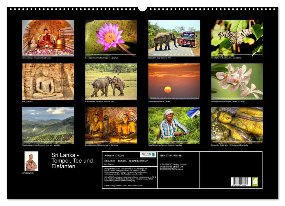 Sri Lanka - Tempel, Tee und Elefanten (CALVENDO Wandkalender 2025)