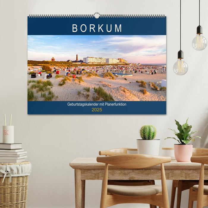 BORKUM Geburtstagskalender mit Planerfunktion (CALVENDO Wandkalender 2025)